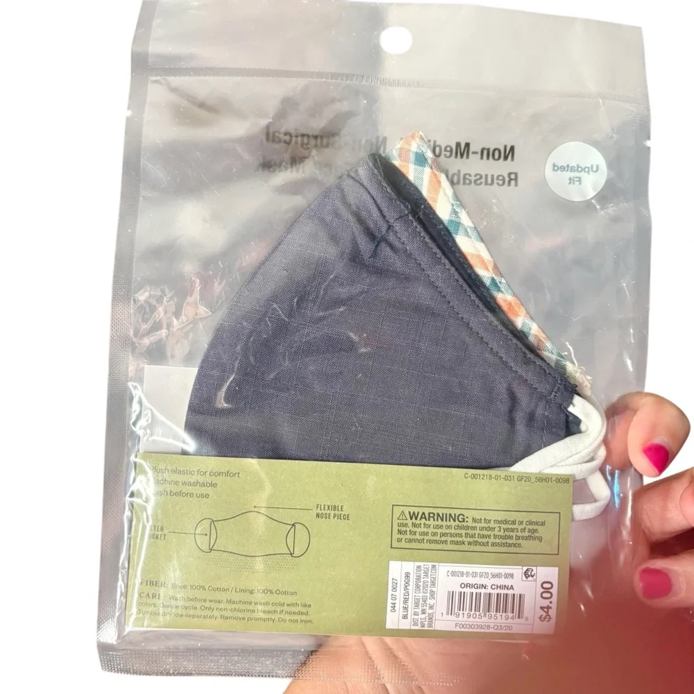 Goodfellow & Co. NWT L/XL 6 adult reusable face masks